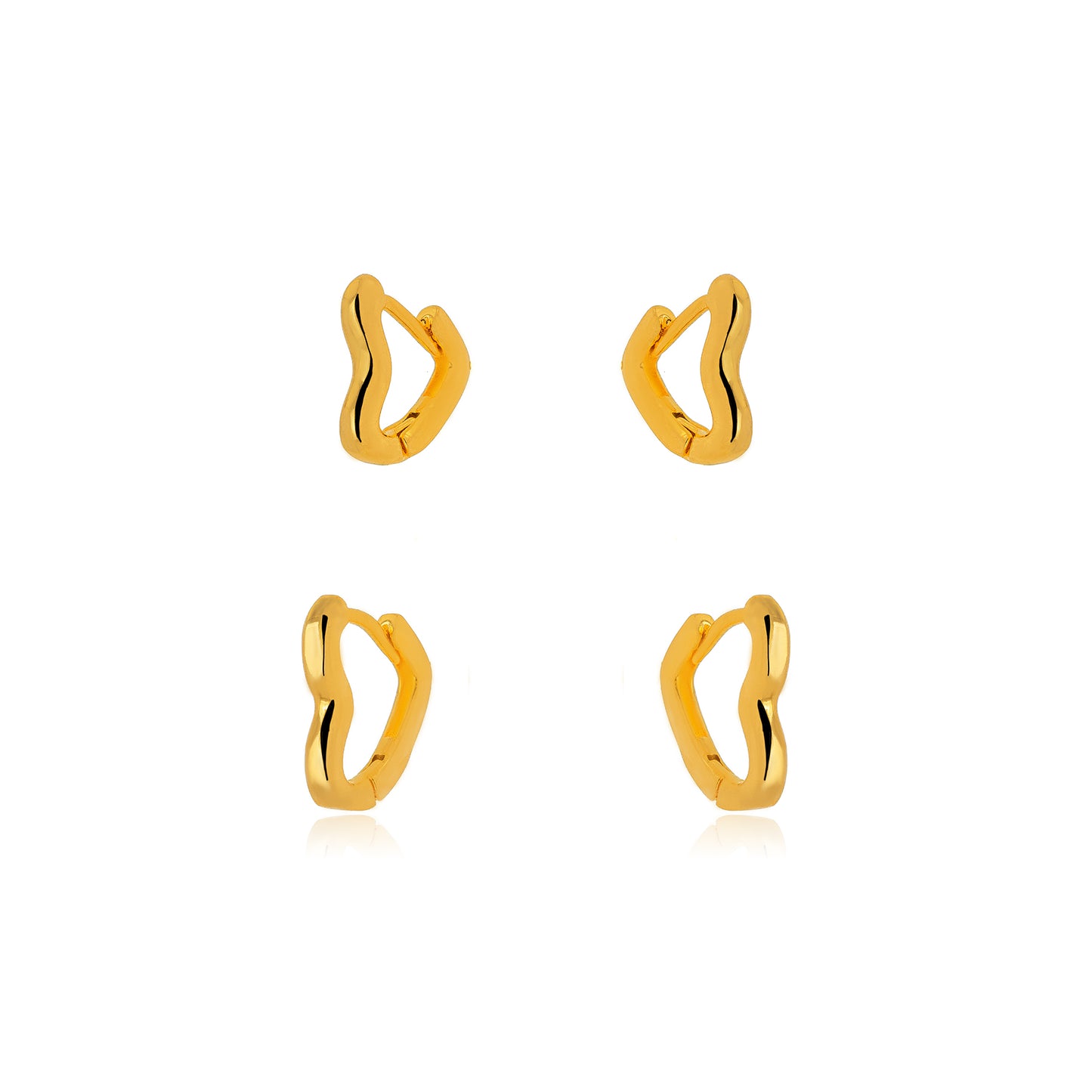 Double Heart Hoop Earrings