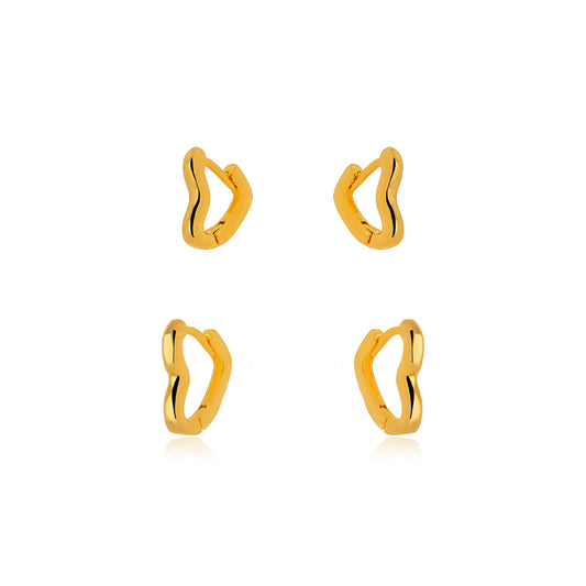 Double Heart Hoop Earrings