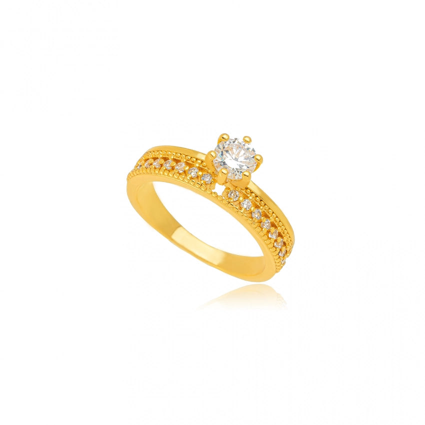 Sandra Studded Solitaire Ring