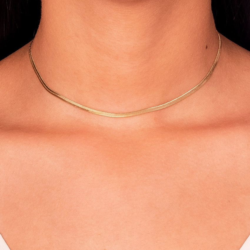 Herringbone Snake Chain Choker