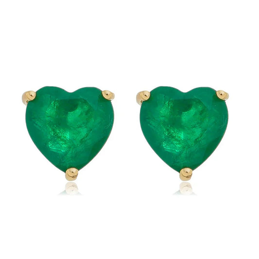 Green Heart Earrings